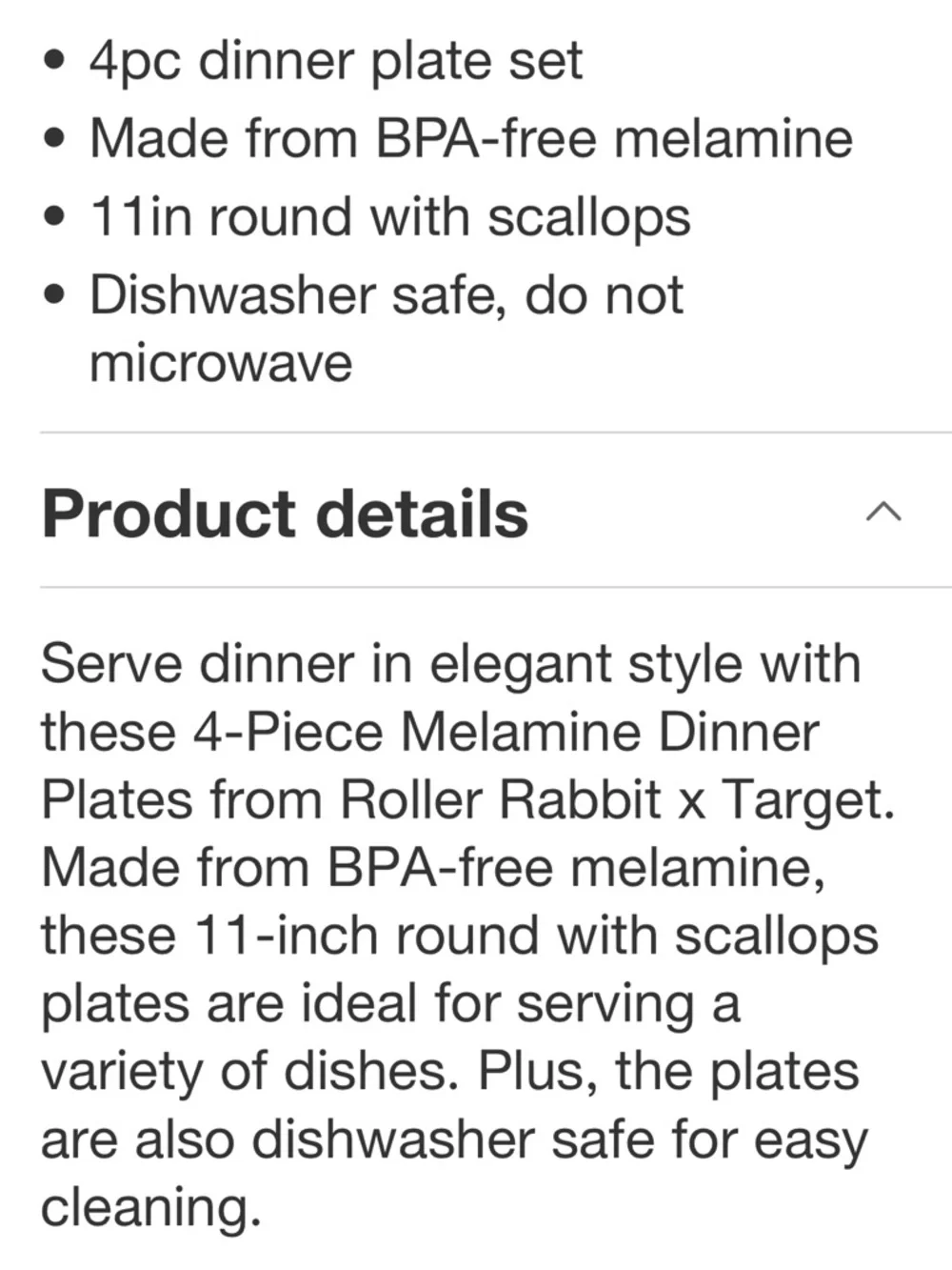 ROLLER RABBIT NWT 4pc Floral Vines Melamine Dinner Plates Blue - Picture 4 of 5